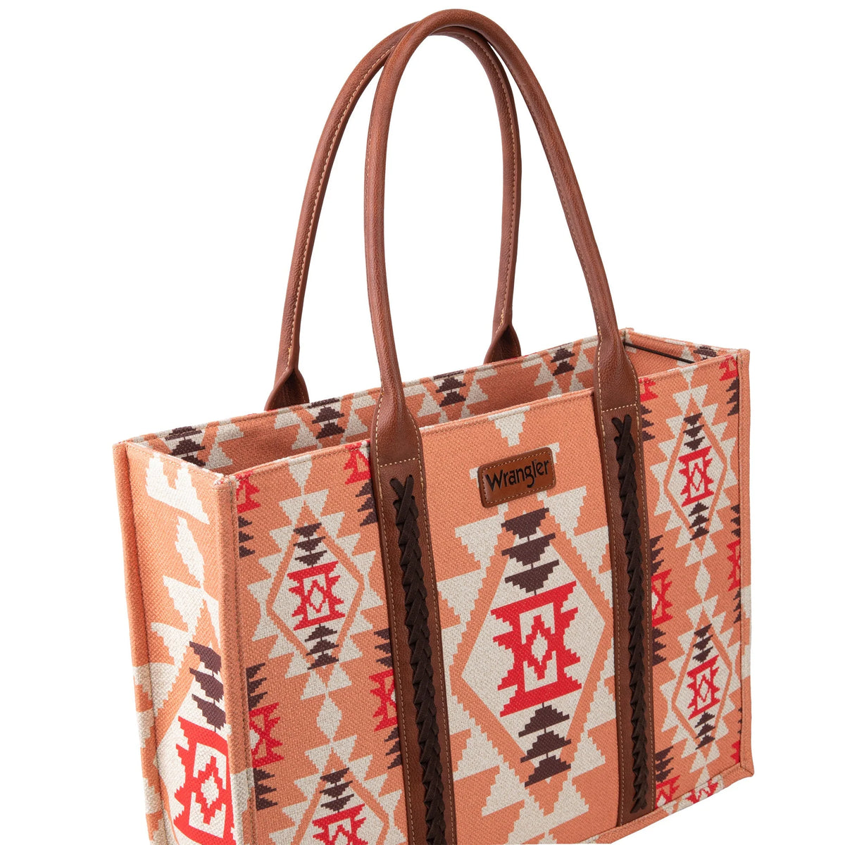 Orange Southwest Print Canvas Tote