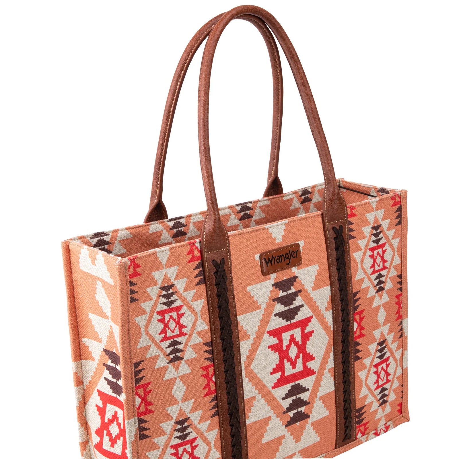 Orange Southwest Print Canvas Tote