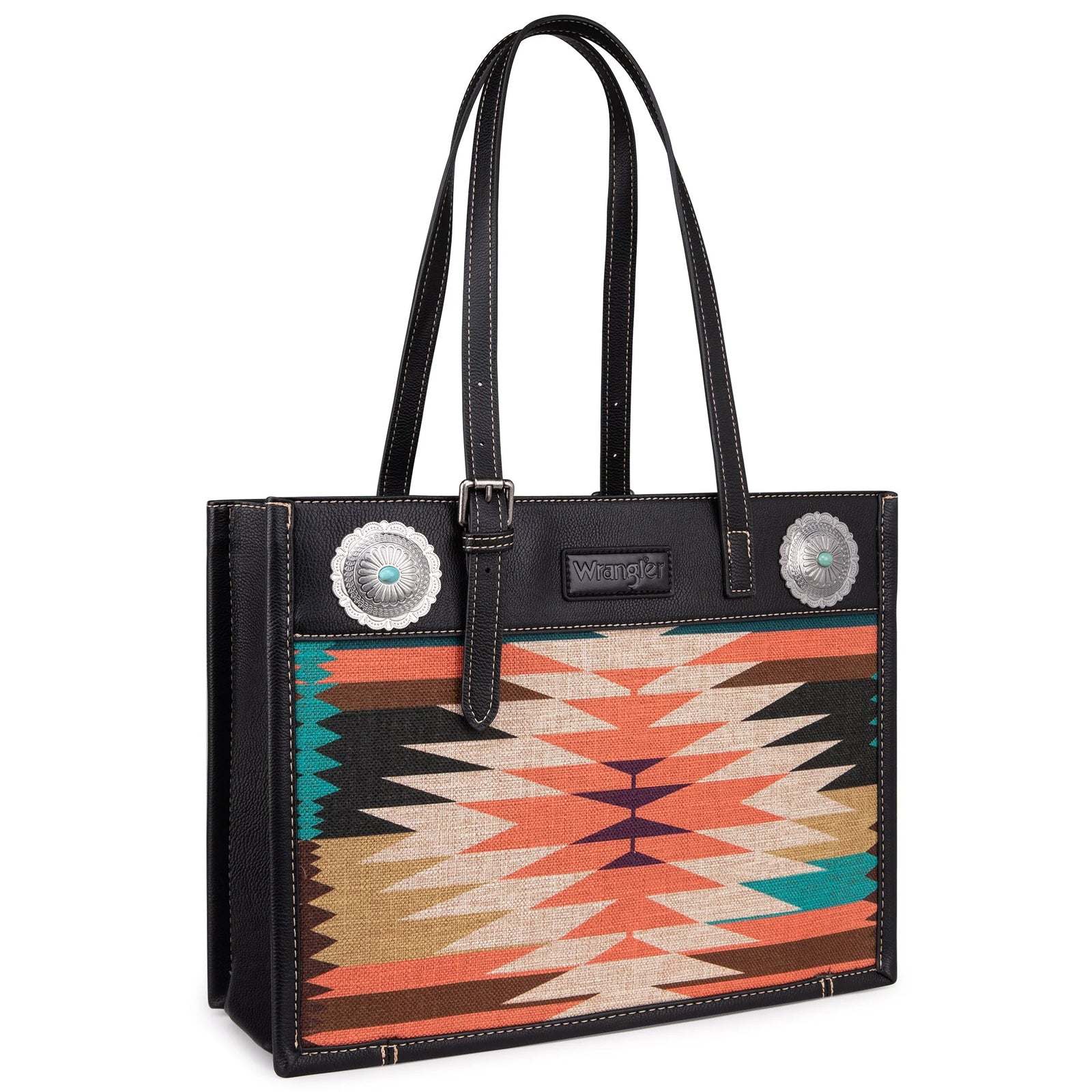 Southwest Print Double Concho Tote