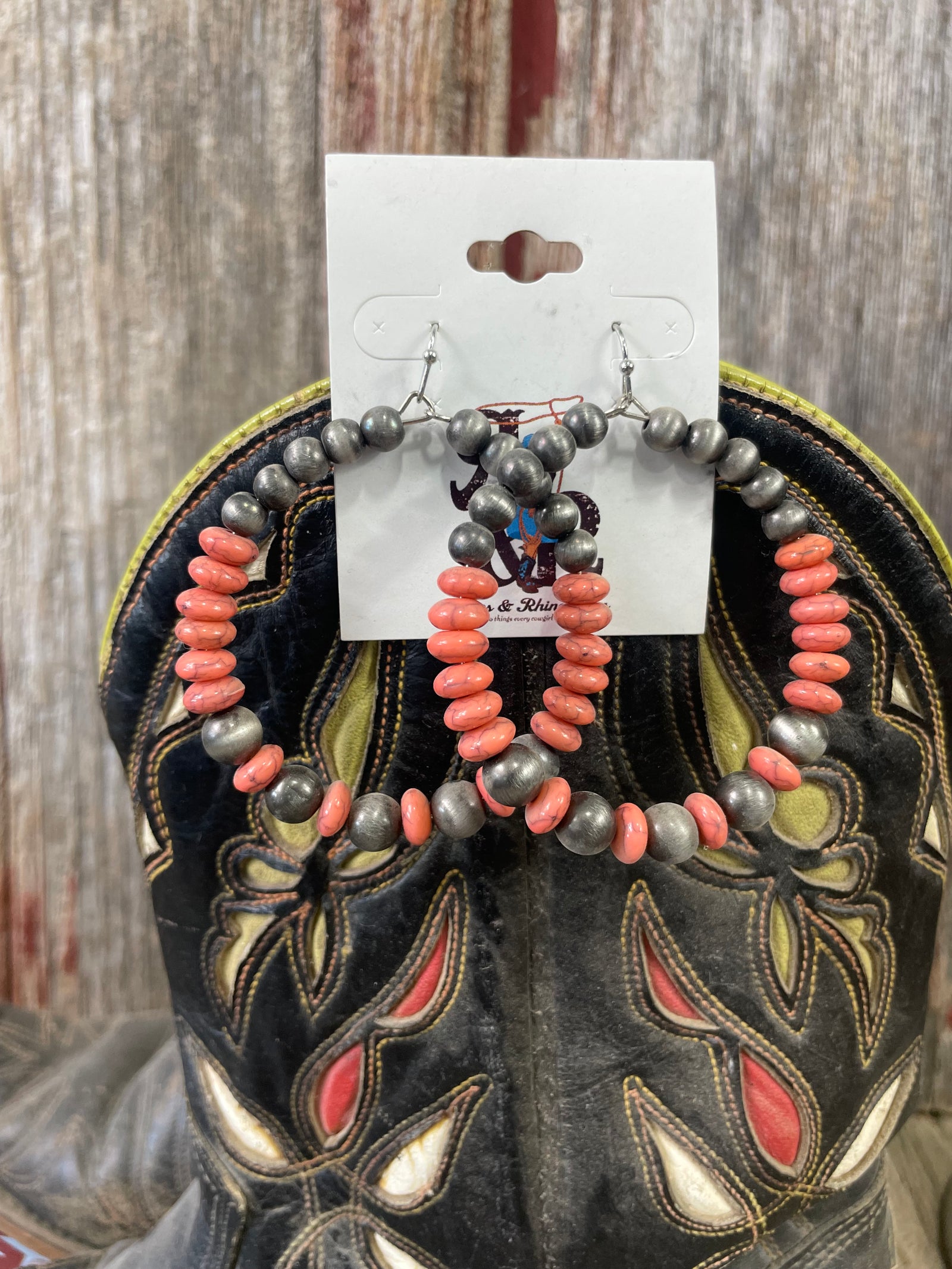 Navajo Pearl & Coral Earrings