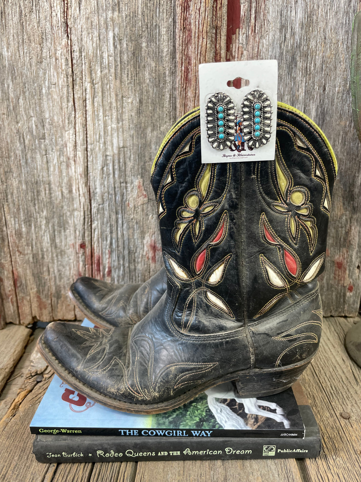 Oval Turquoise &amp; White Stone Earrings