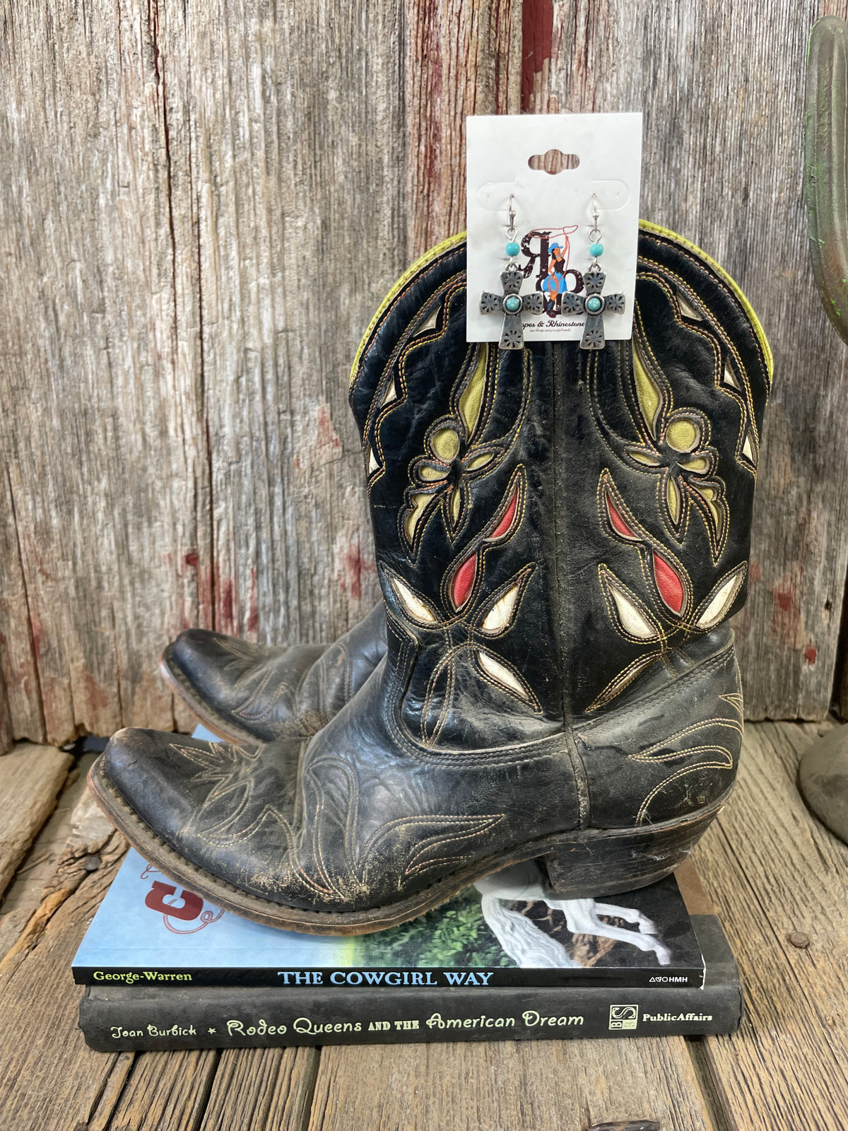 Cross Turquoise Spot Earrings