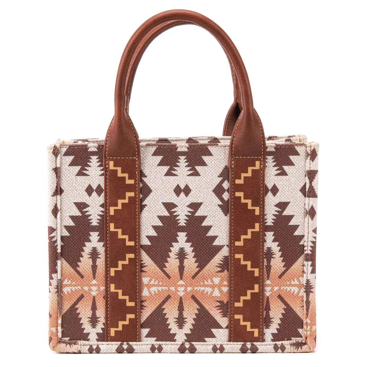 Tan Ombré Southwest Print Canvas Mini Tote