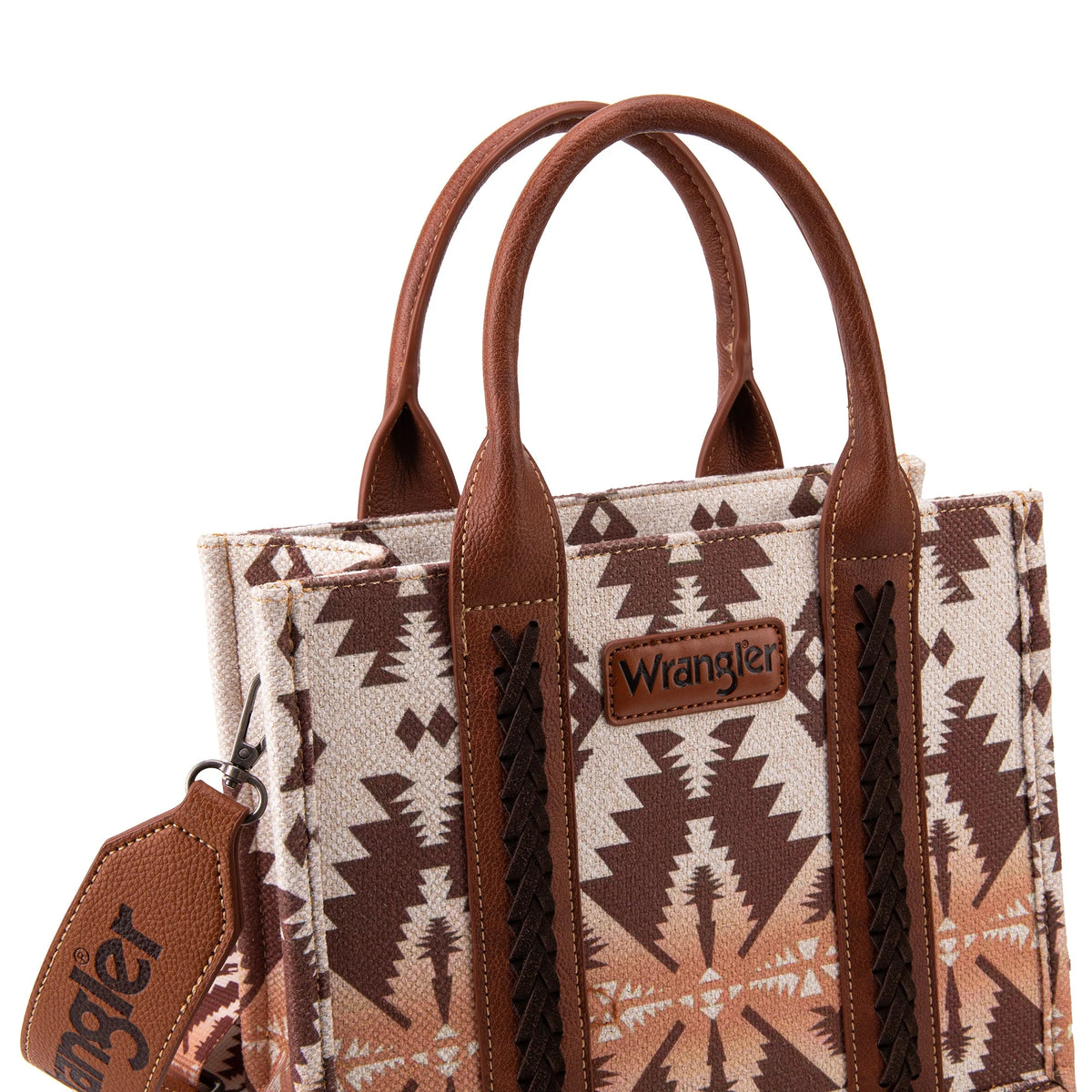 Tan Ombré Southwest Print Canvas Mini Tote