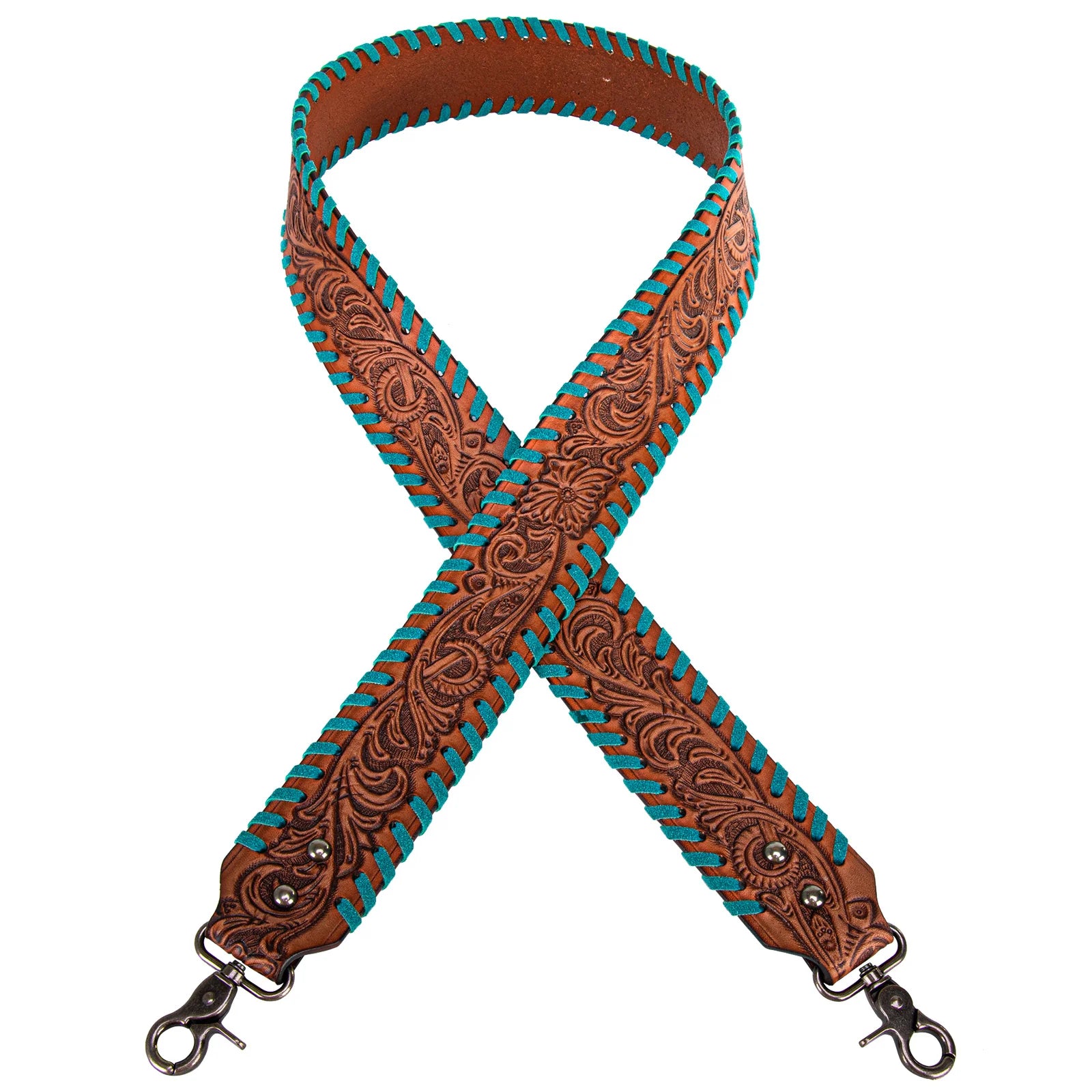 Tooled Look & Whipstitch Purse Strap