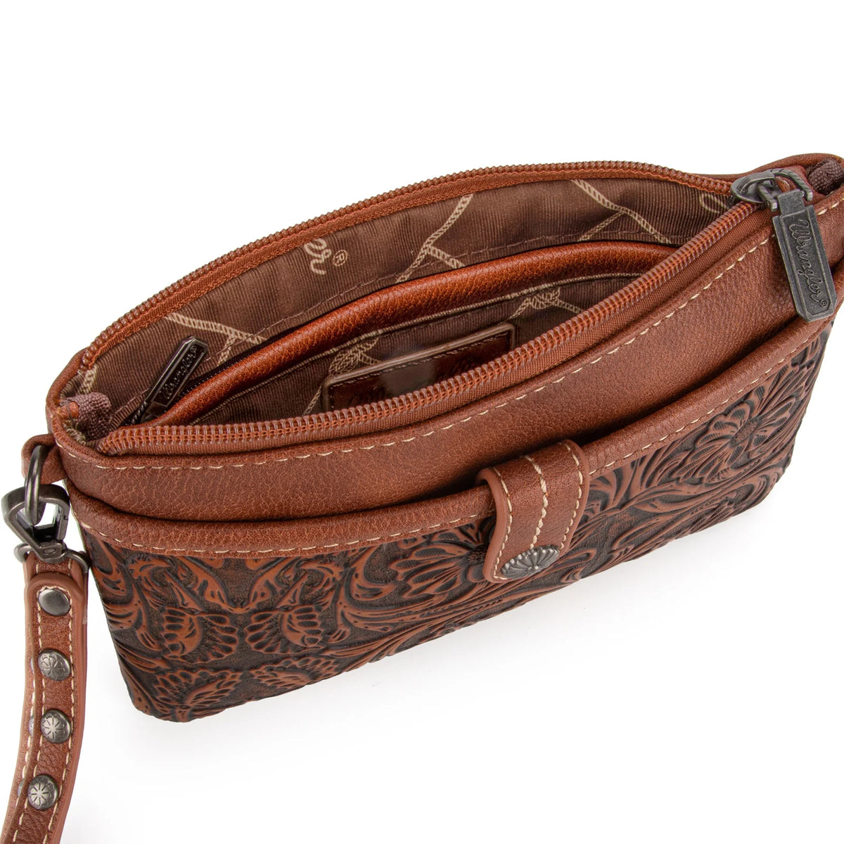 Wrangler Vintage Floral Tooled Crossbody