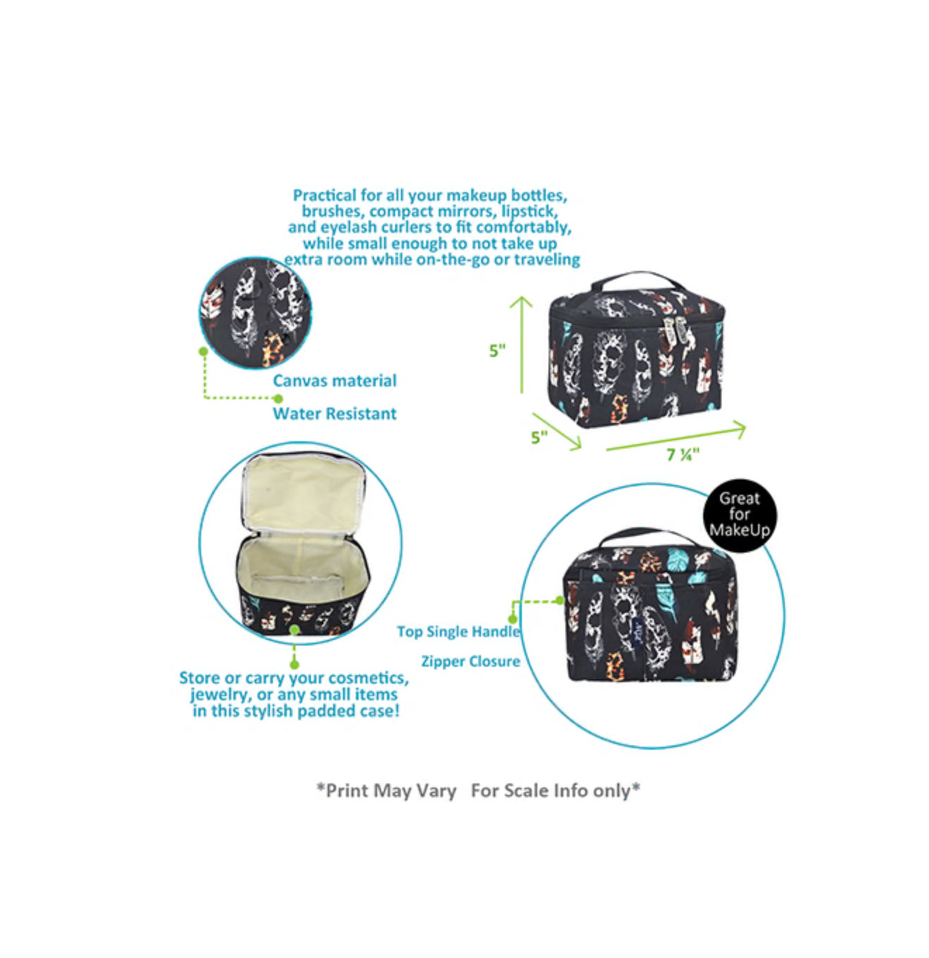 Wild Feather Cosmetic Case