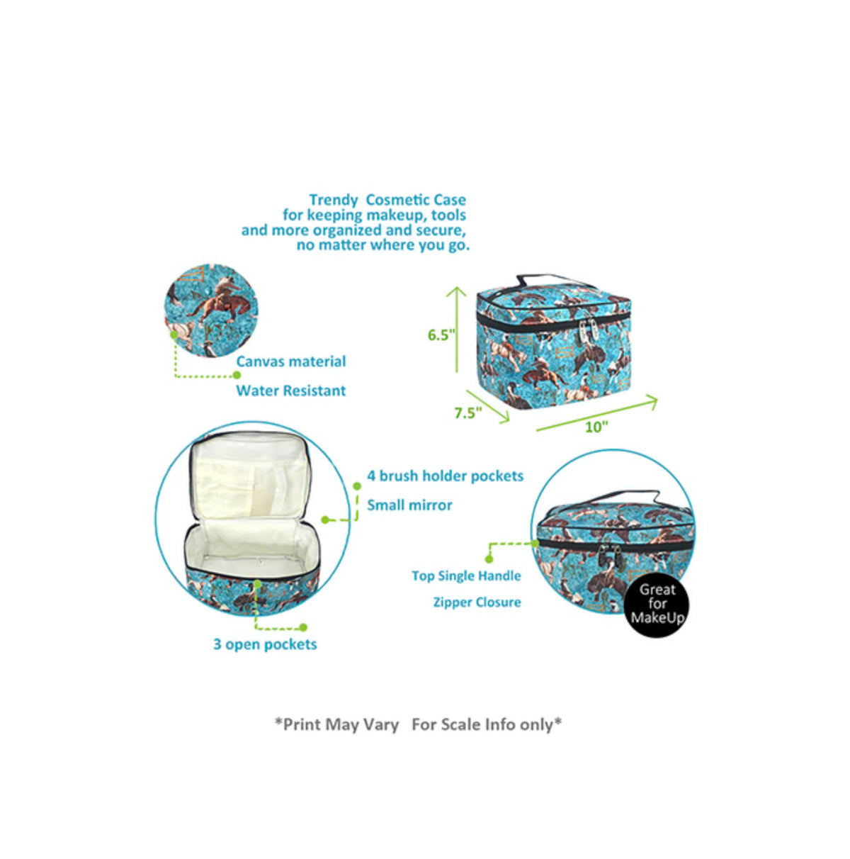 Giddy Up Large Cosmetic Case