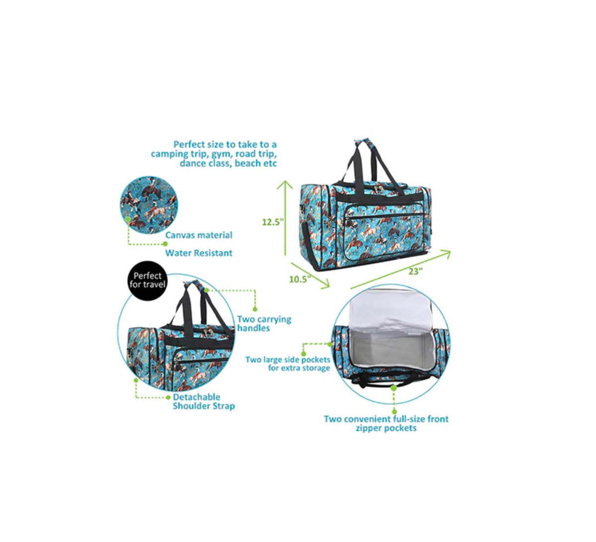 Giddy Up Canvas 23” Duffle Bag