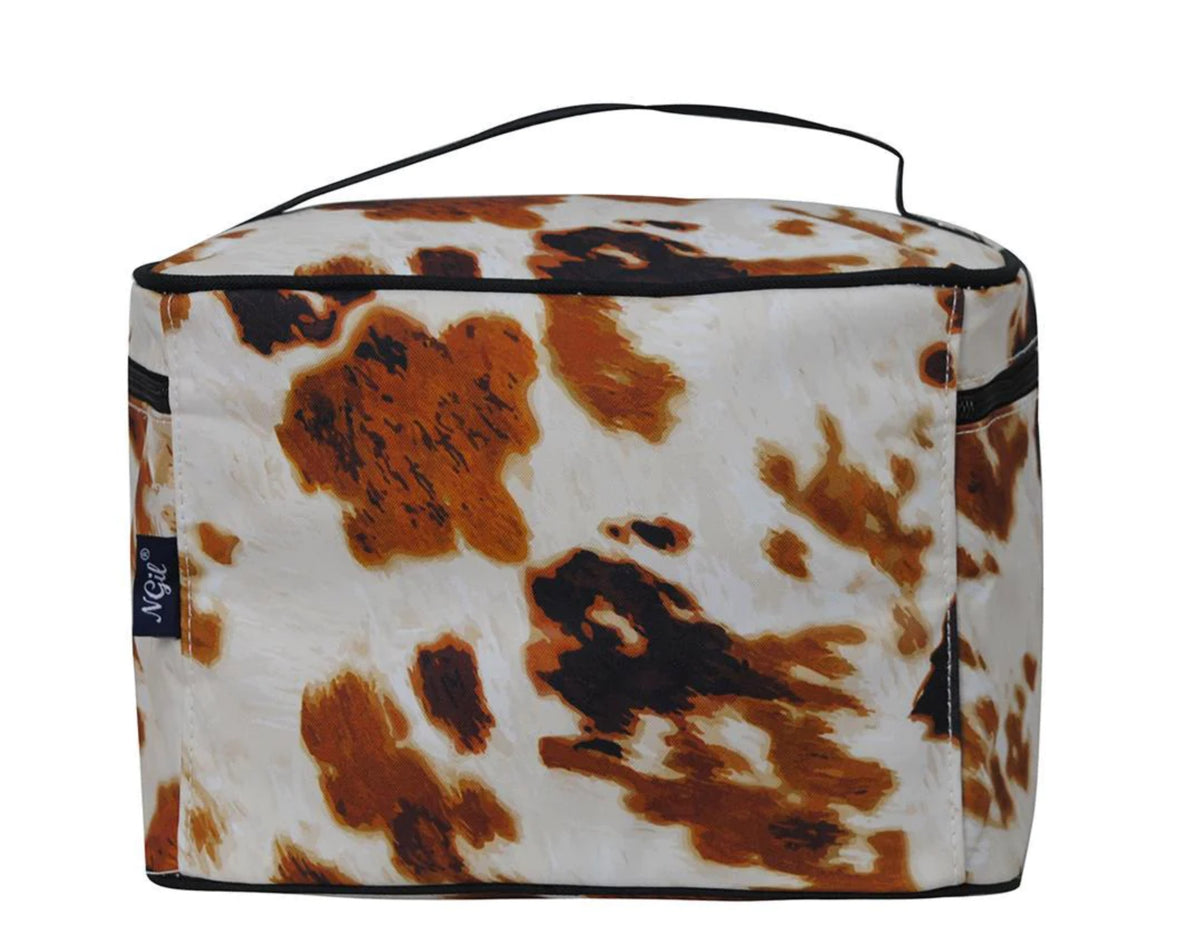 Cow Print Large Cosmetic Case