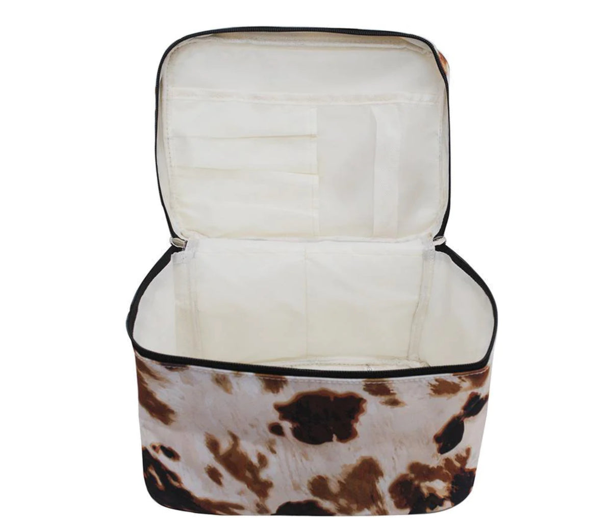Cow Print Large Cosmetic Case