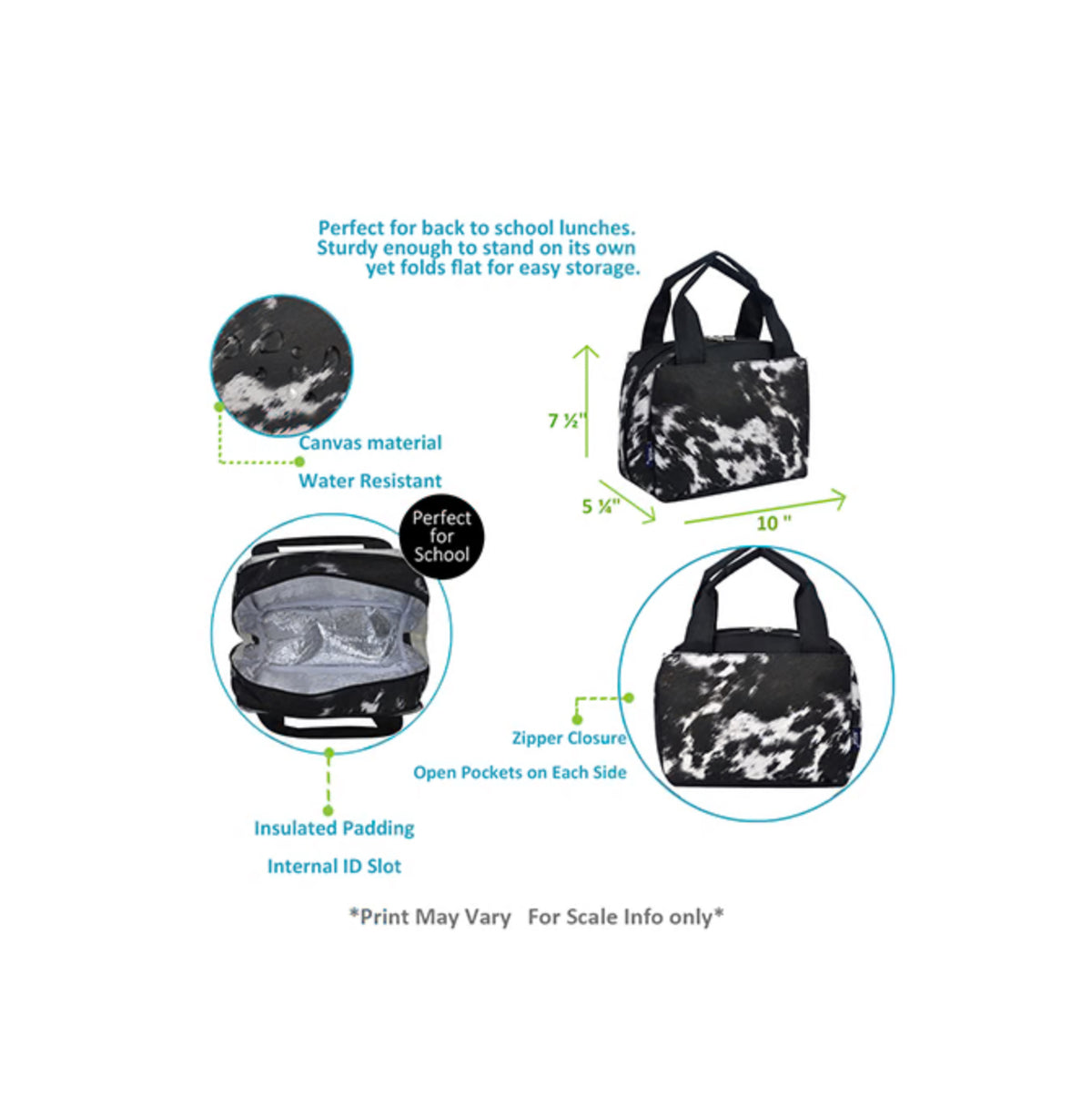 Cow Couture Double Handle Lunch Bag