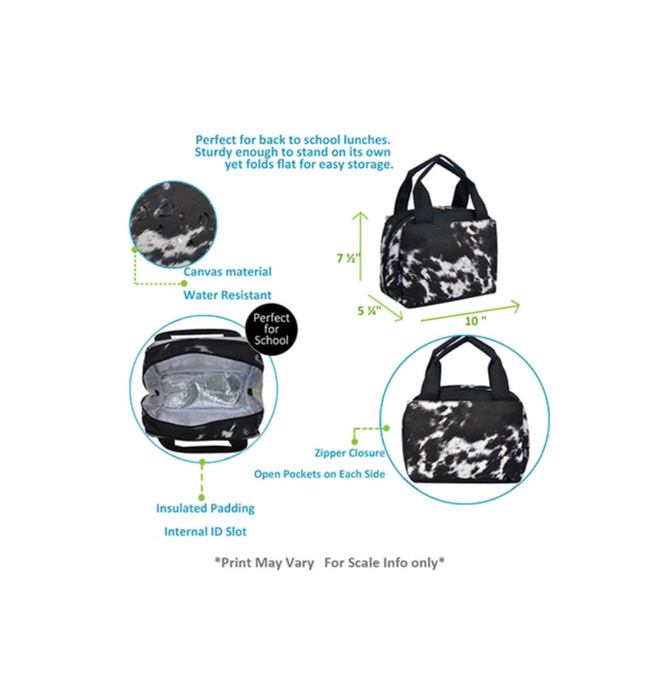 Cow Couture Double Handle Lunch Bag