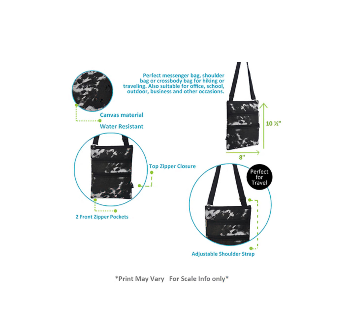 Cow Couture Messenger Hipster Bag