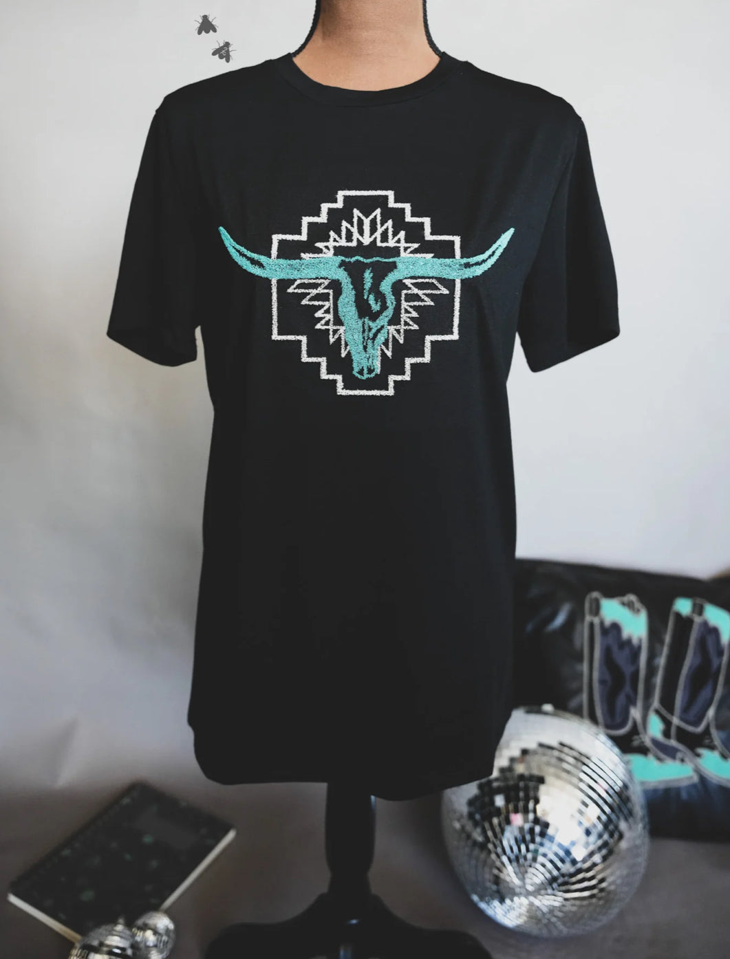 Santa Fe Cow Skull Top