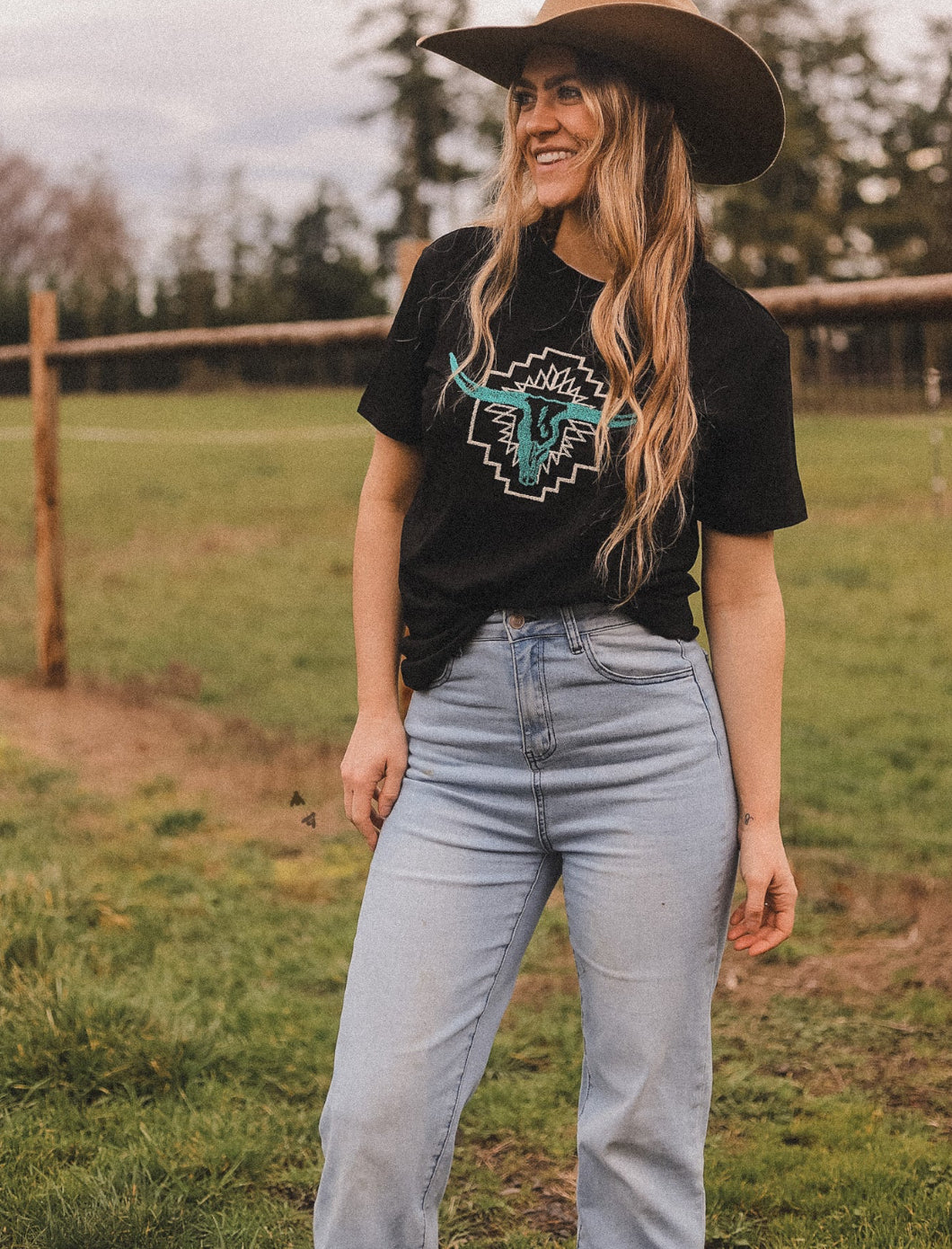 Santa Fe Cow Skull Top