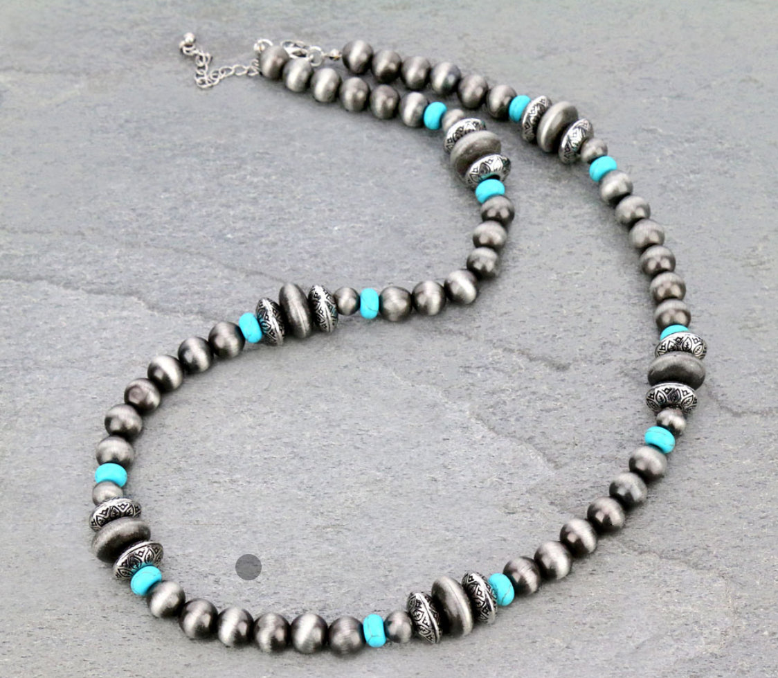 Western Pearl & Turquoise Necklace