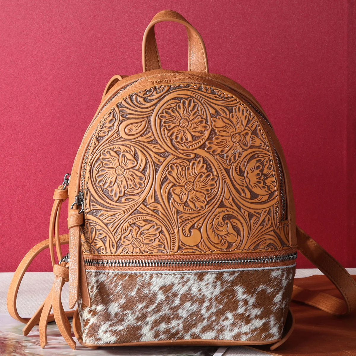 Trinity Ranch Cowhide Mini Backpack