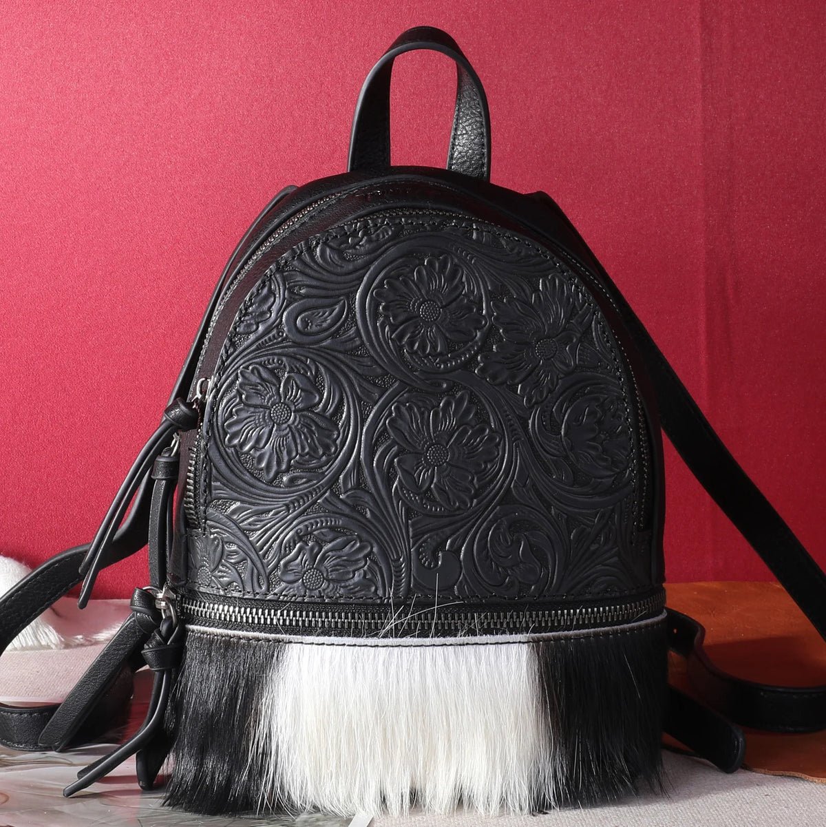 Trinity Ranch Cowhide Mini Backpack