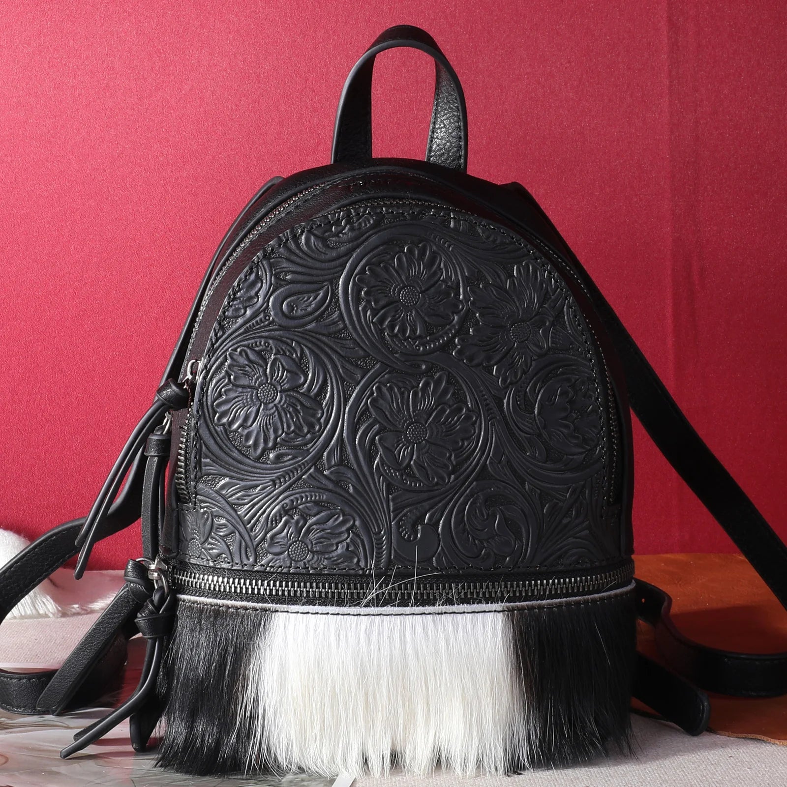 Trinity Ranch Cowhide Mini Backpack