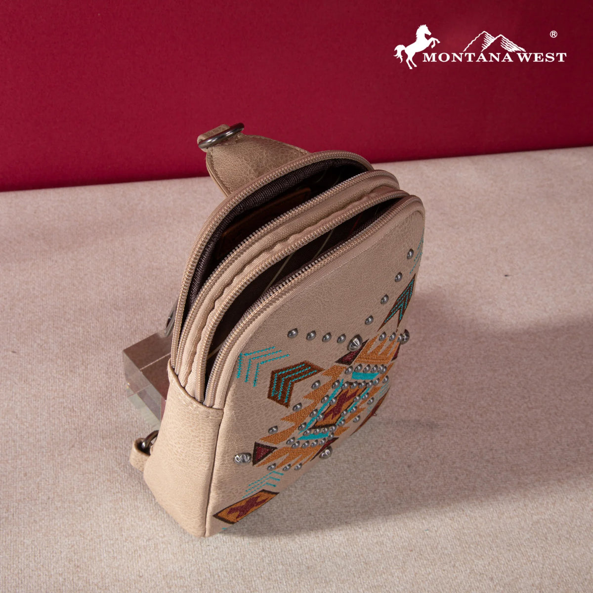 Embroidered Aztec Sling Bag