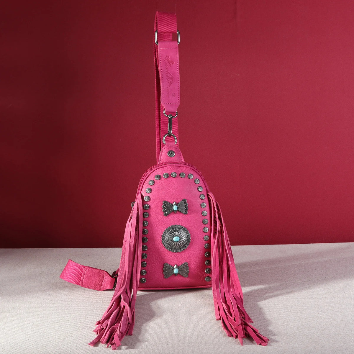 Fringe Mariposa Concho Sling Bag