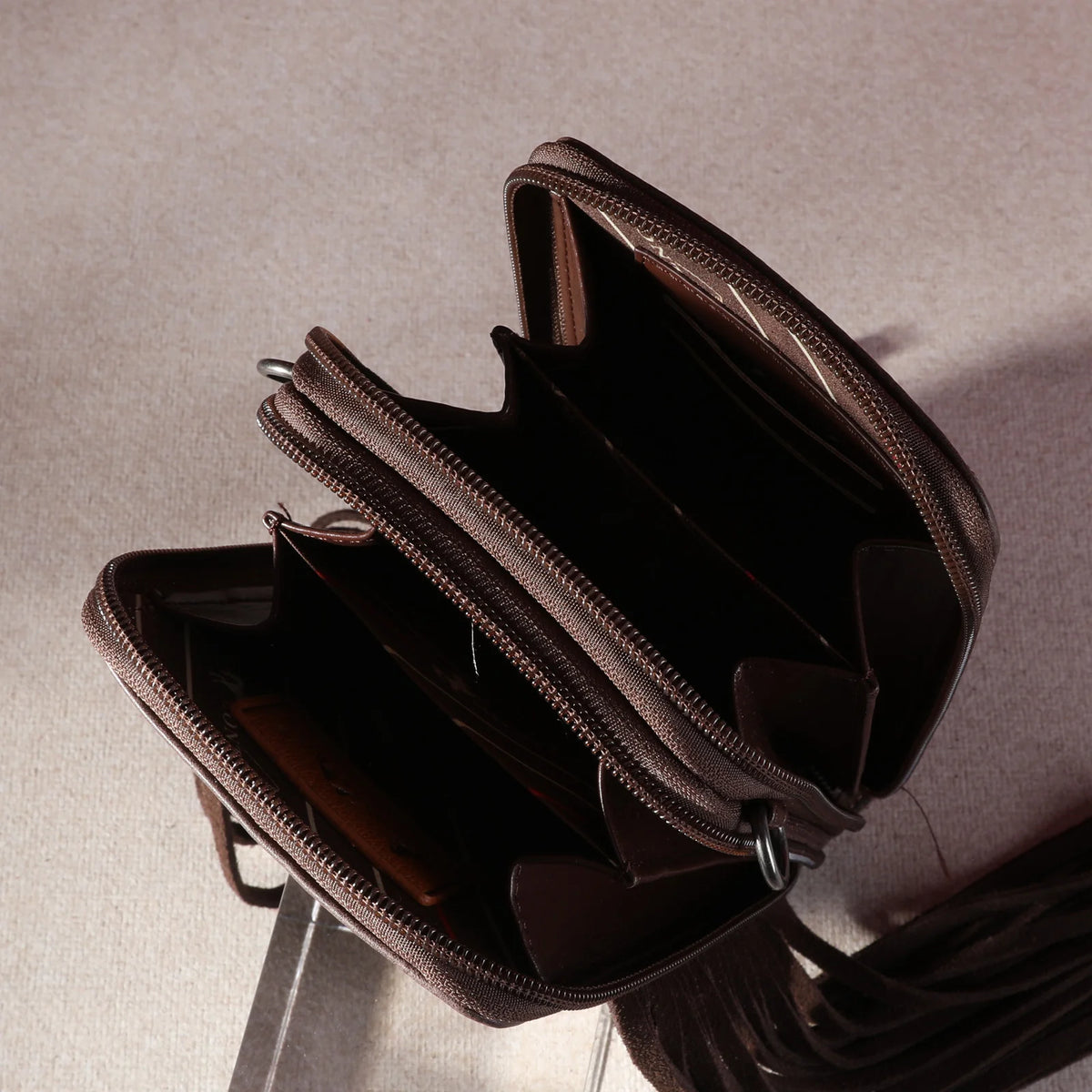 Mariposa Concho Fringe Crossbody Purse