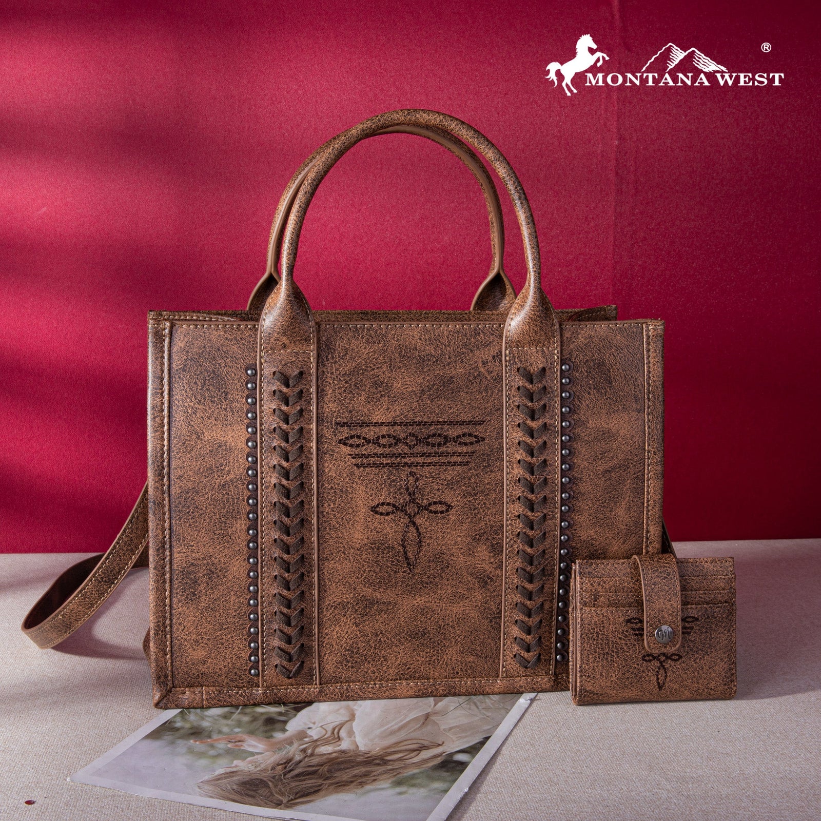 Boot Stitch Concealed Carry Tote with Wallet