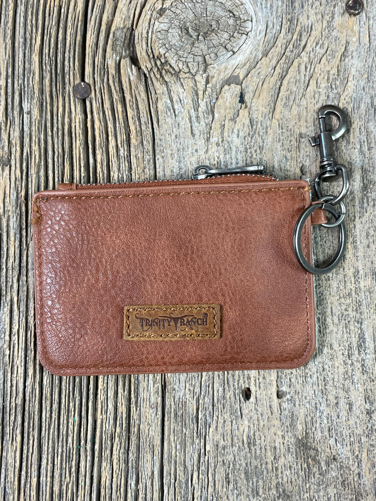 Cowhide Tooled Phone Crossbody Purse with Coin Purse