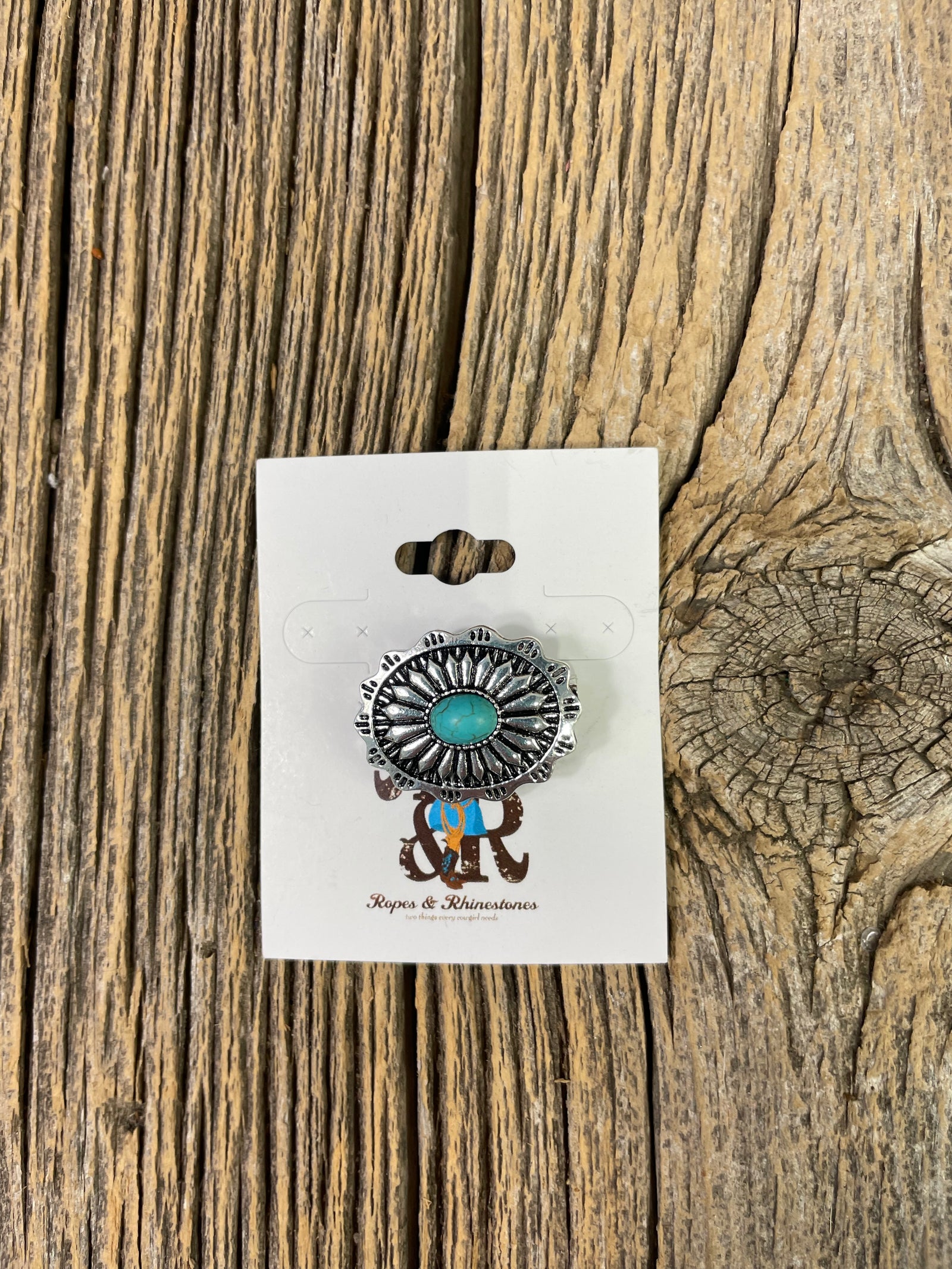 Concho Single Stone Hat Pin