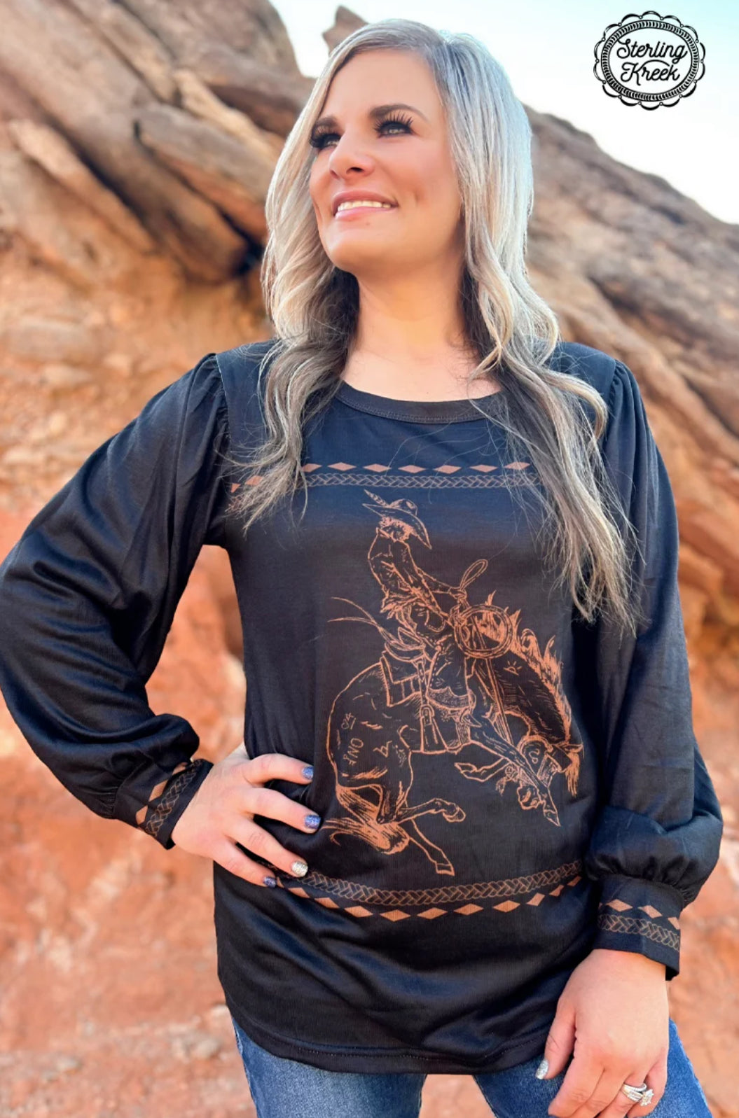 Western Hot Seat Bucking Bronc Top