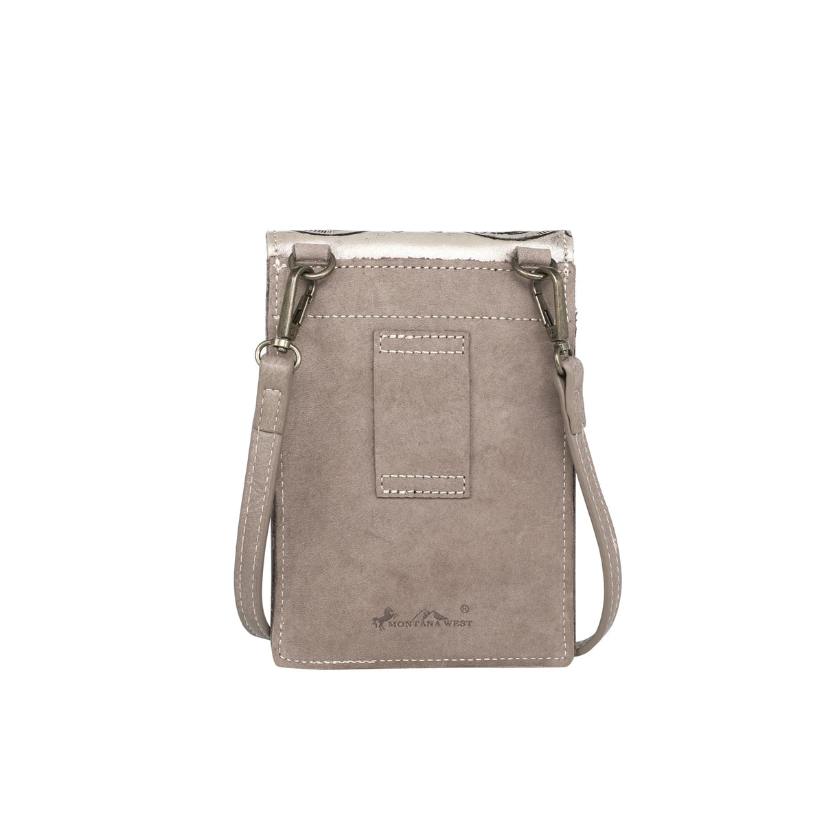 Belt Loop Cross Body Tooled Leather Bucking Bronc Purse