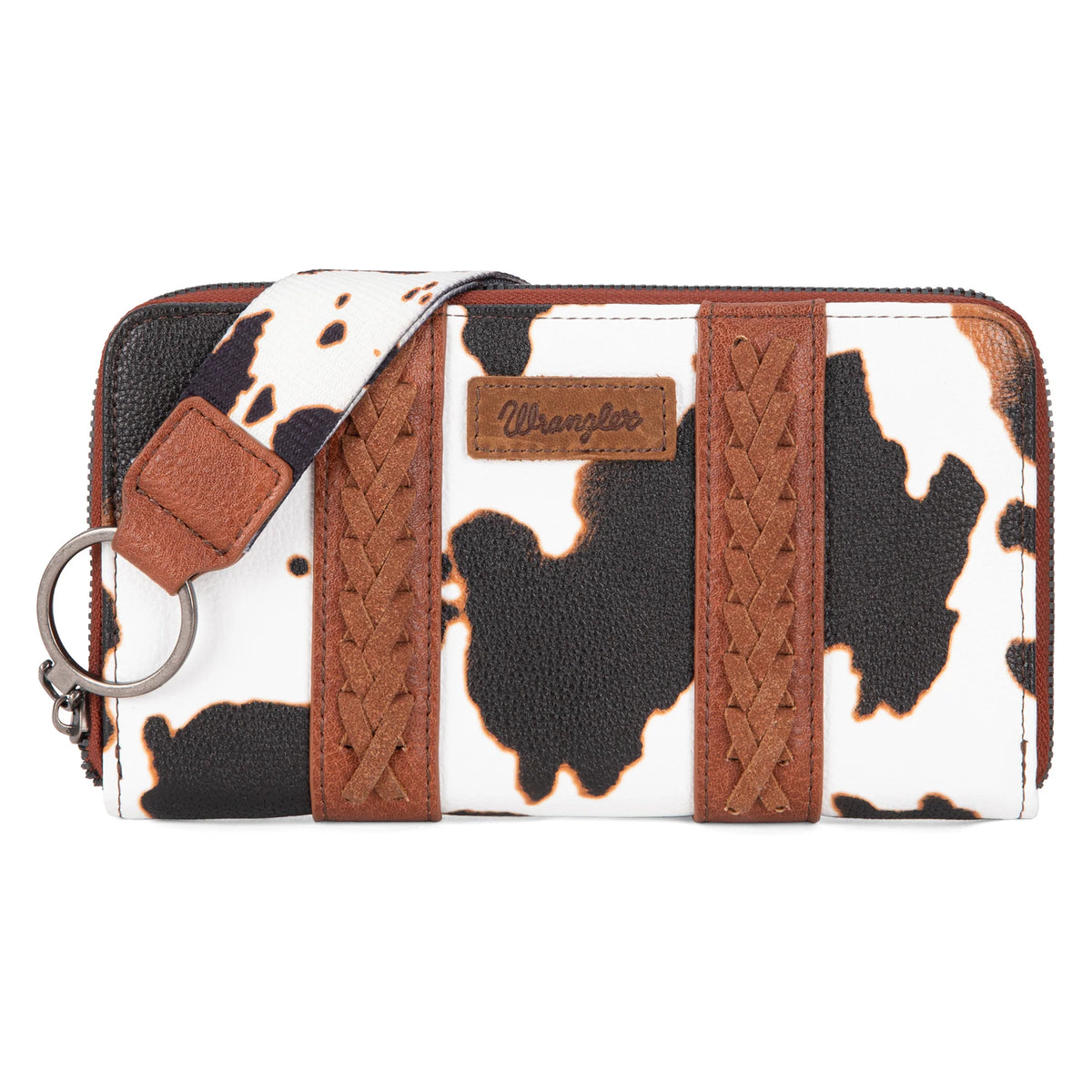 Cowhide Print Wallet Wristlet