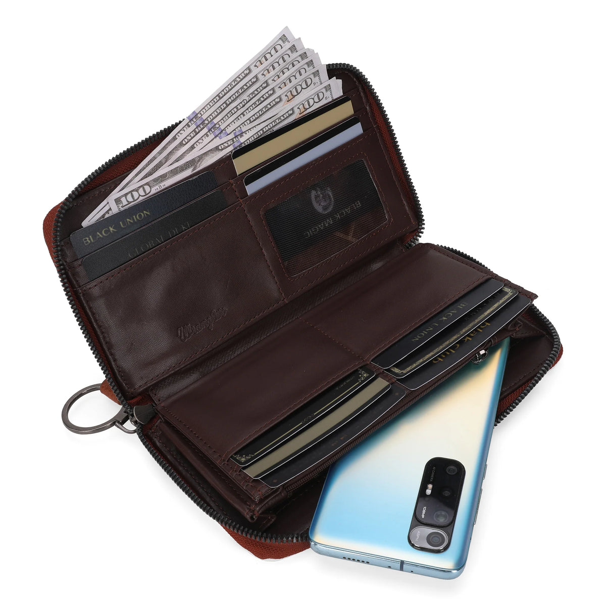 Cowhide Print Wallet Wristlet