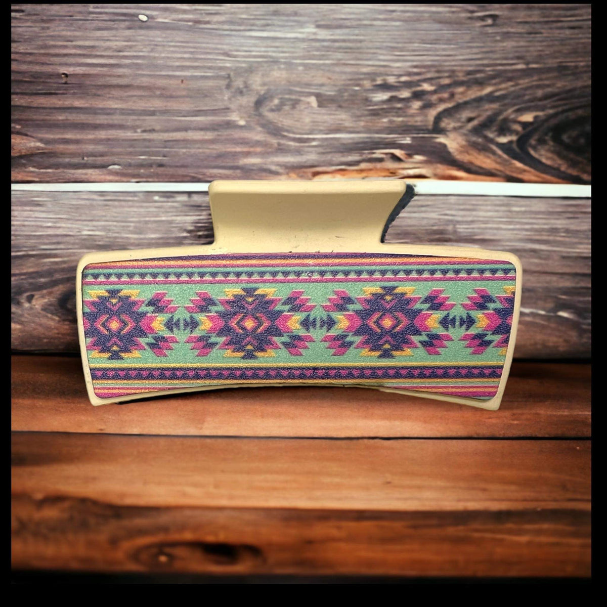 Turquoise Aztec Print Hair Clip