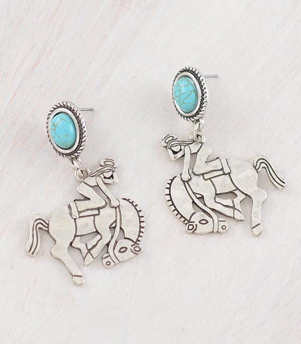 Bucking Bronc Cut Out Earrings