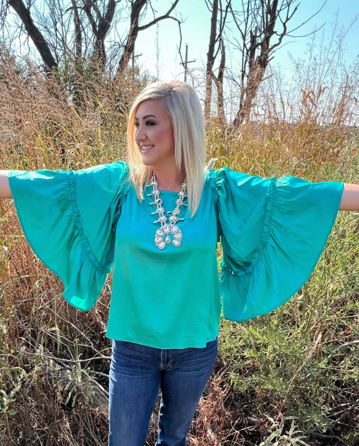 Into The Night Top Teal
