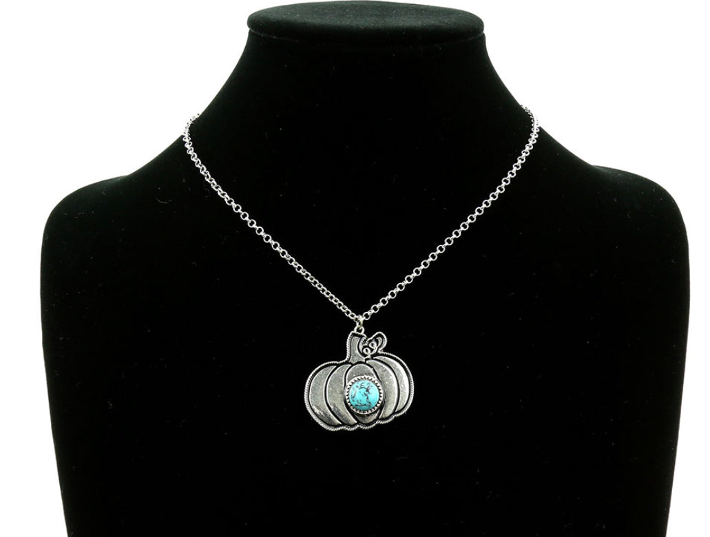 Pumpkin Turquoise Stone Necklace
