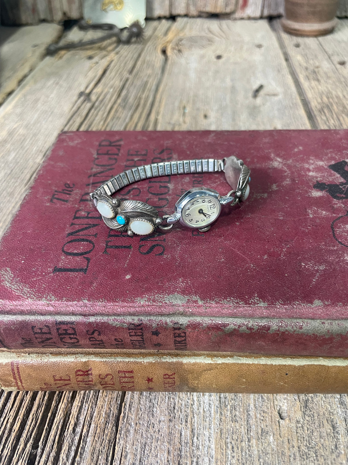 Turquoise Sterling Silver Pearl Watch Band