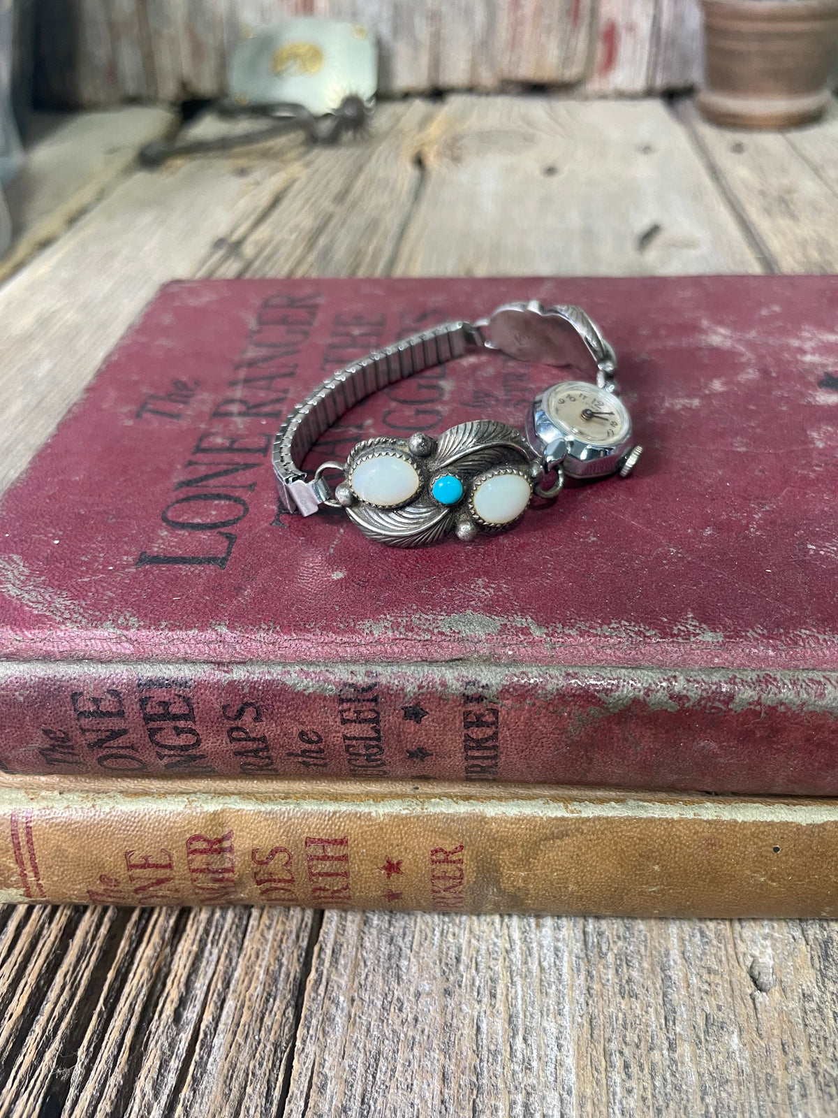 Turquoise Sterling Silver Pearl Watch Band