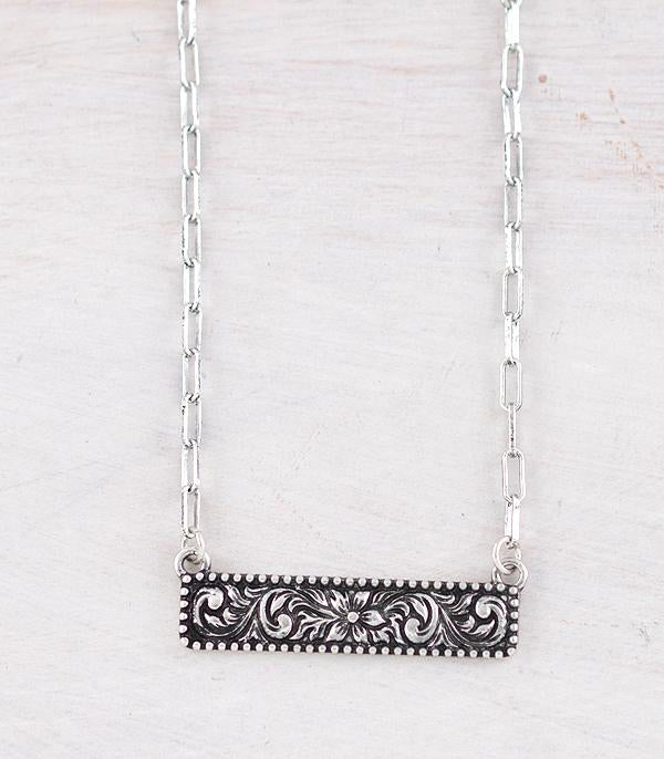 Engraved Bar Necklace