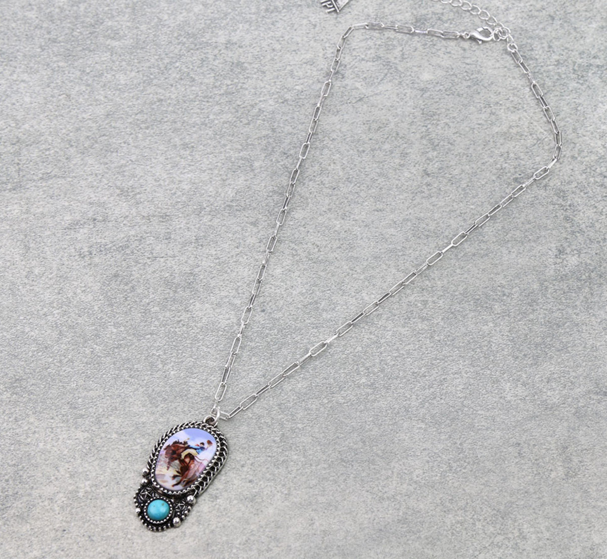 Bucking Bronc Picture Necklace