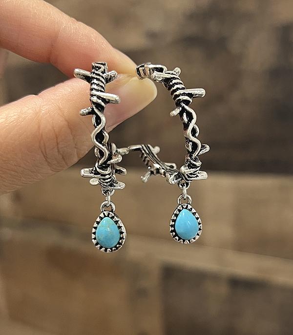 Barbwire Half Hoop Earrings