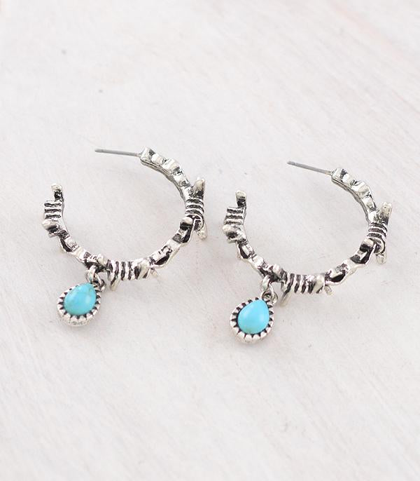 Barbwire Half Hoop Earrings