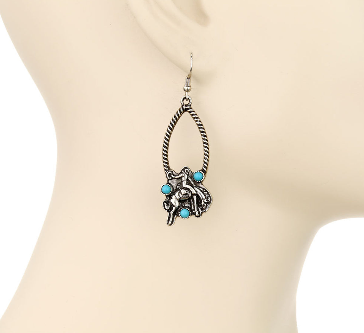 Bucking Bronc Twisted Hoop Earrings