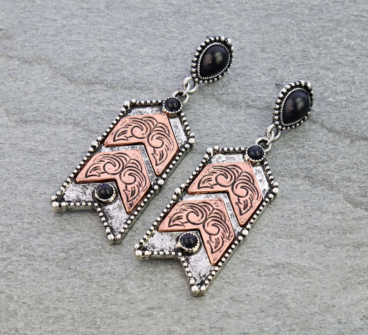 Two Tone Arrow Earrings