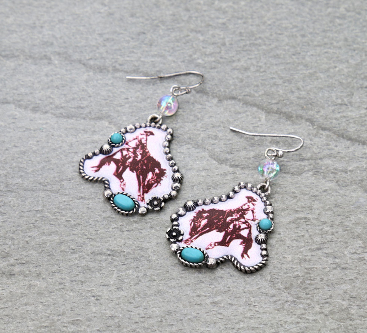 Bucking Bronc Picture Earrings