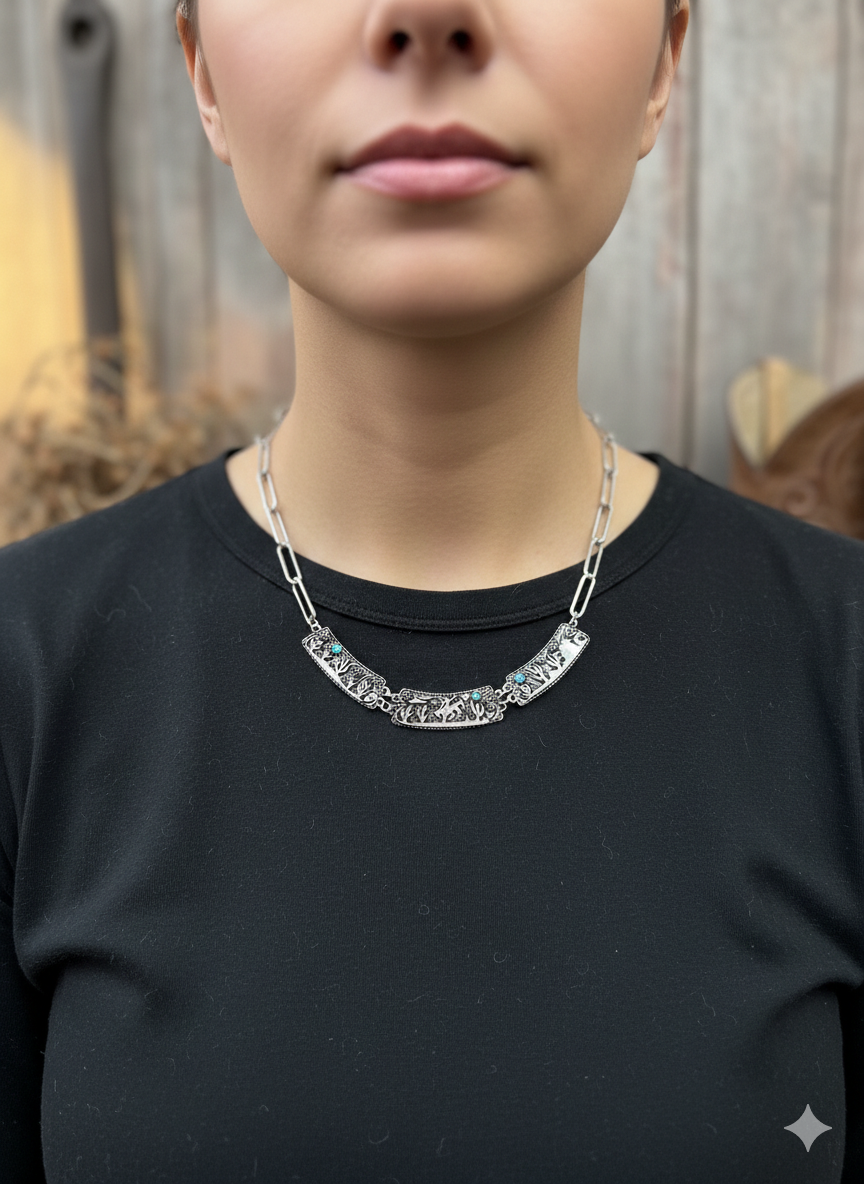 Story Teller Bucking Bronc Necklace