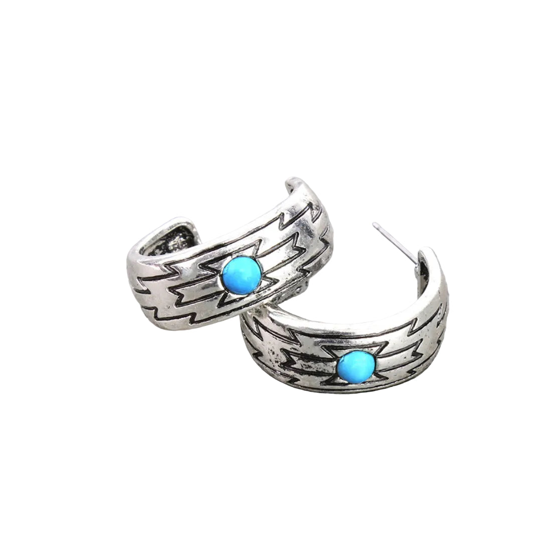 Aztec Hoop Earrings