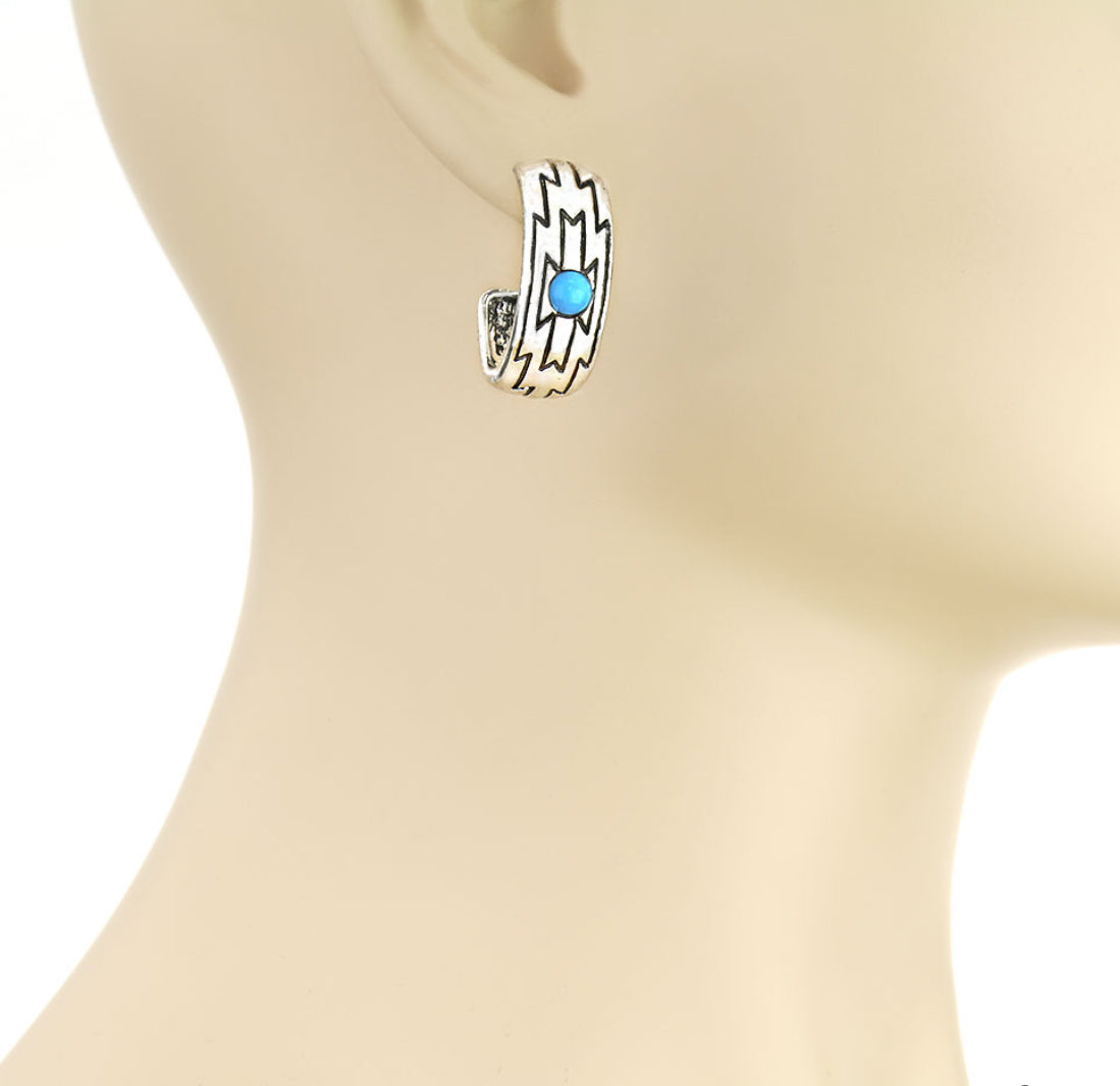 Aztec Hoop Earrings